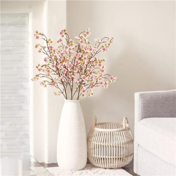 Silk Cherry Blossom Branches, 40.5in Artificial Cherry Blossom Flowers Long Stem - Picture 5 of 6